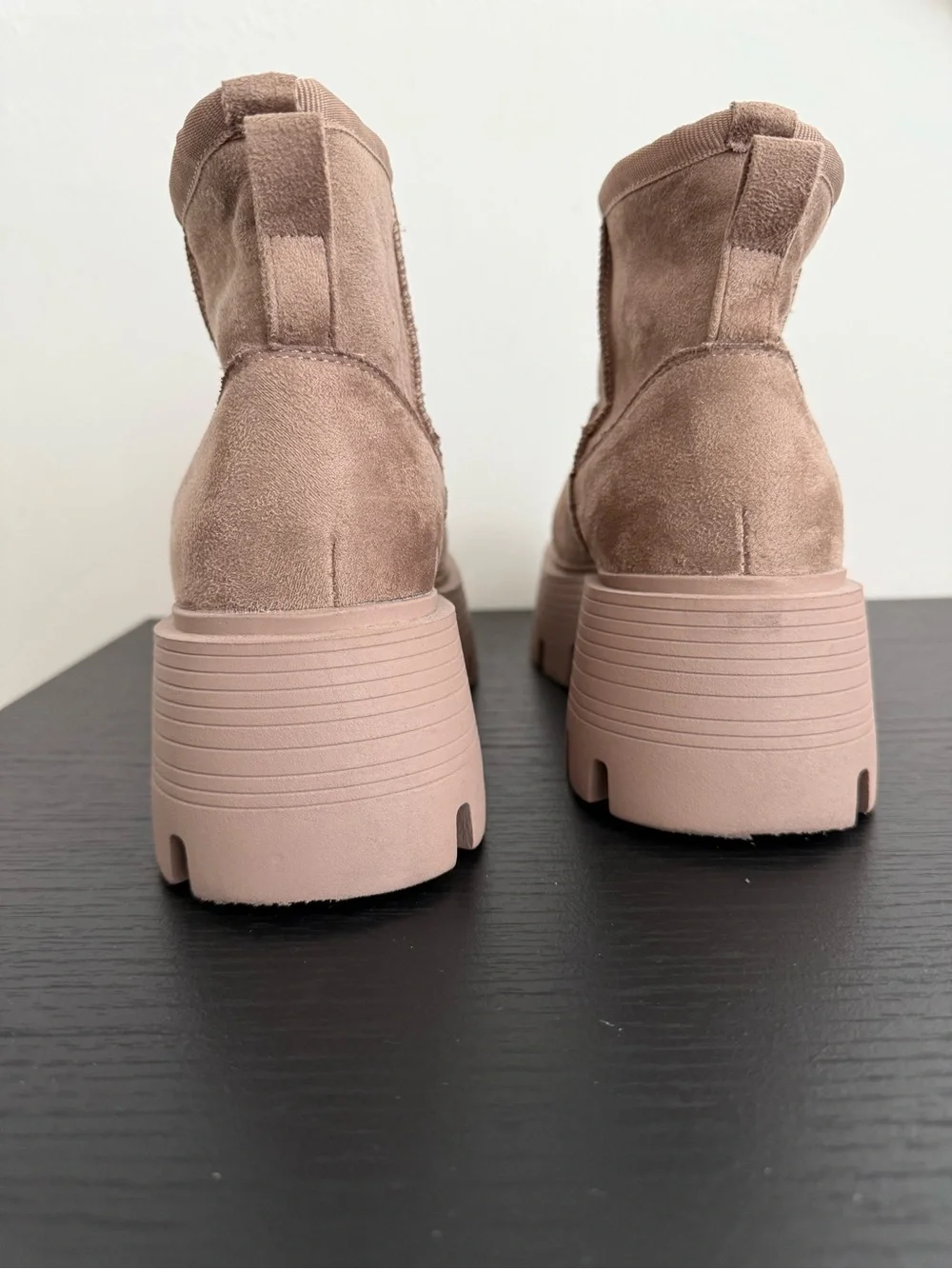 TOP Moda Chunky Platform Ankle Booties in Taupe